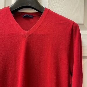 Gap Men's Size Small Red V-Neck Textured Cotton‎ Sweater Classic